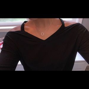 Adorable black long sleeve with cut out shoulders